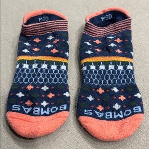 Bombas Colorful Blue Coral Patterned Ankle Unisex Comfy Socks Women's Size M !